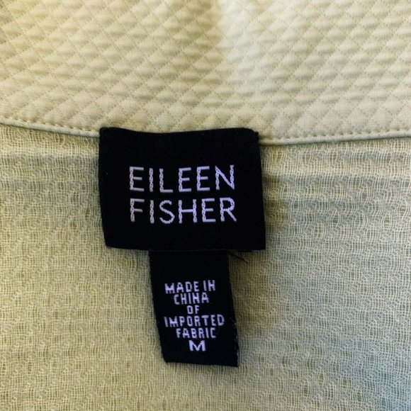 Eileen Fisher Green Textured Long Sleeve Jacket - Picture 9 of 11
